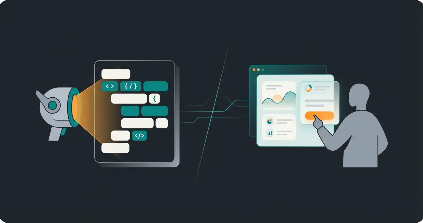 Illustration comparing a robot scanner versus a human user testing a website