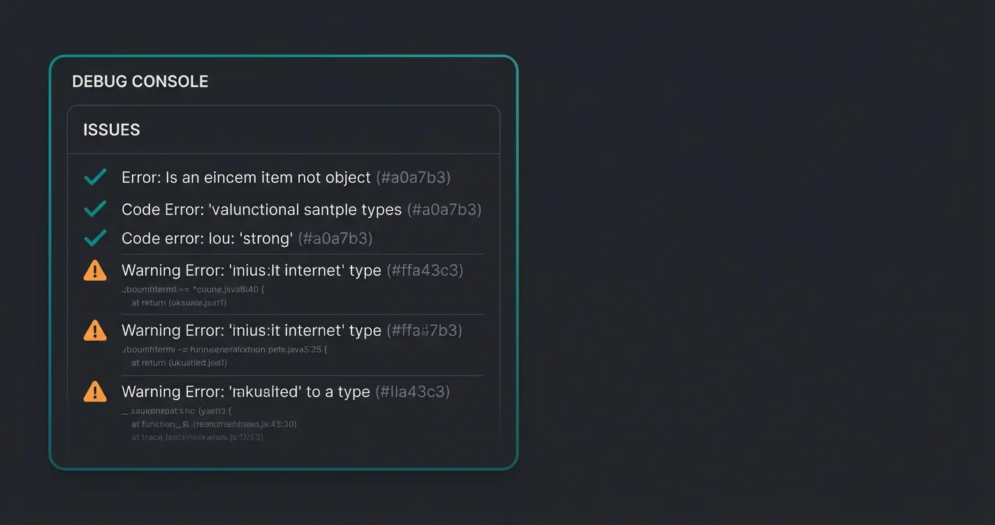 Illustration of a debug console showing GraphQL error analysis and solutions