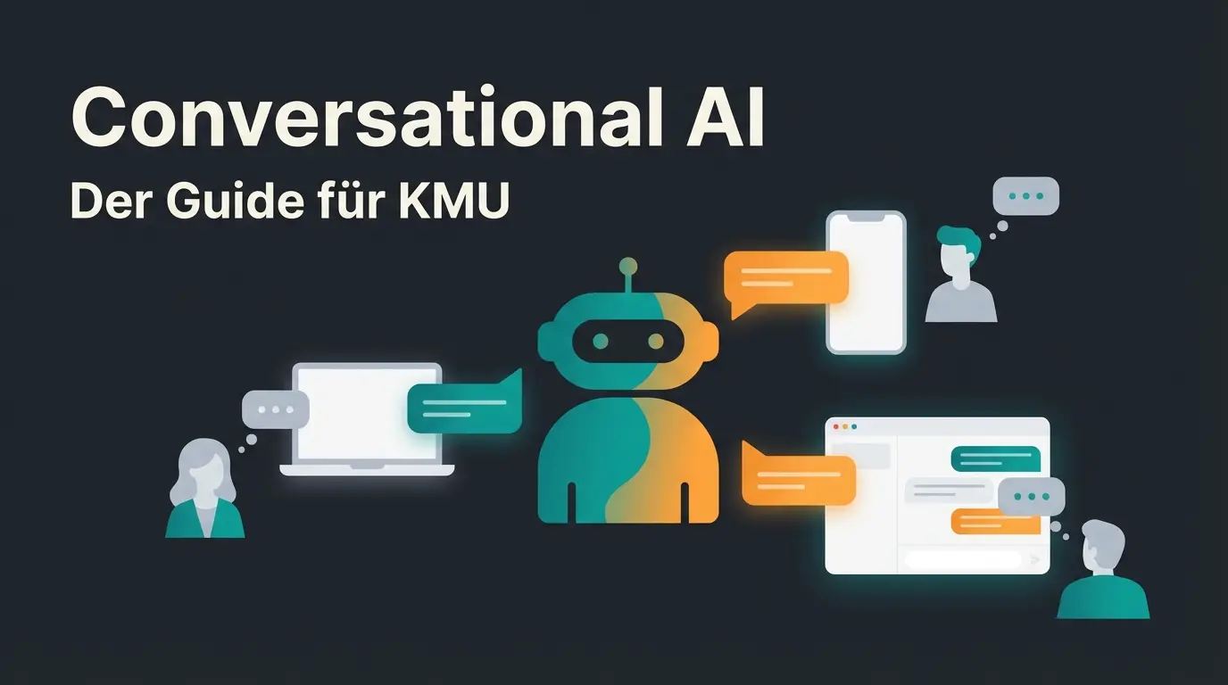 Conversational AI Konzept: KI-Mitarbeiter berät Kunden über verschiedene Kanäle in Echtzeit