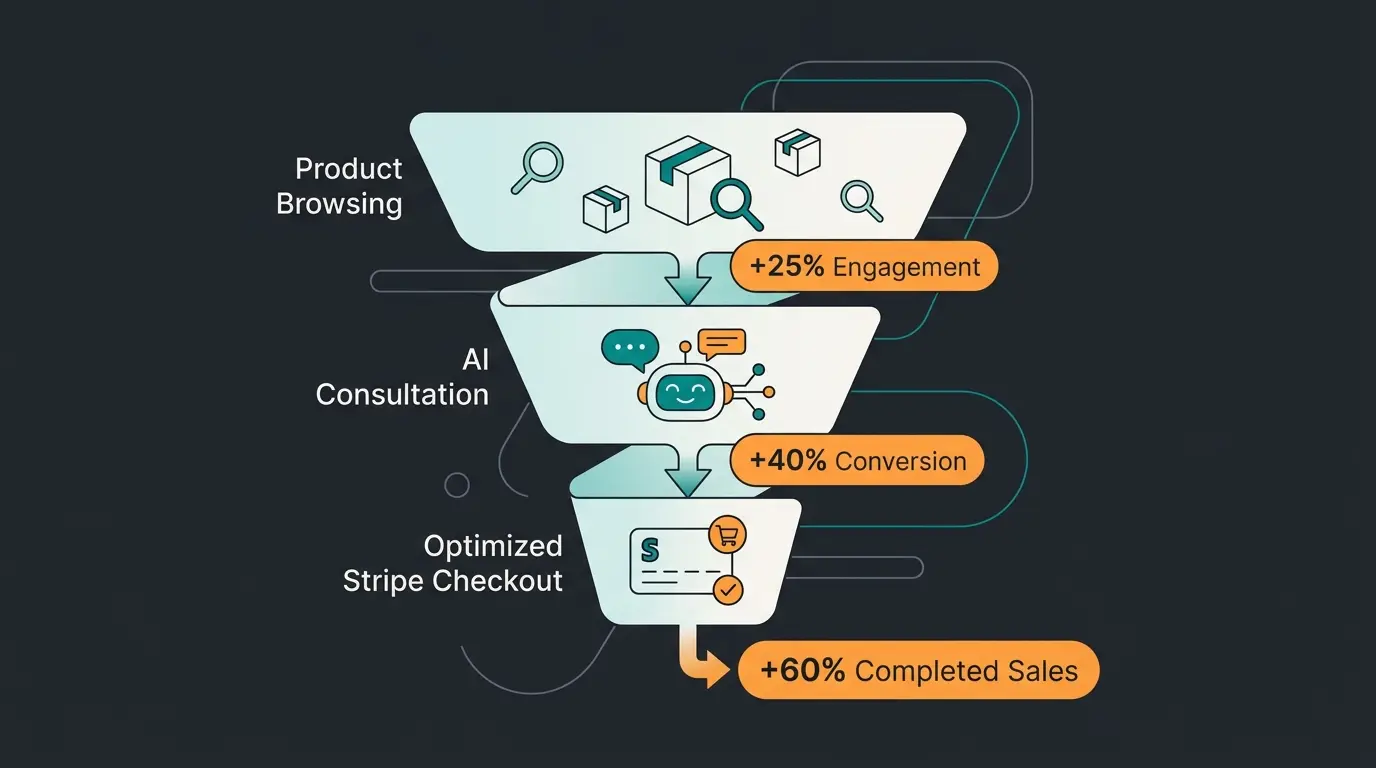 Conversion-Funnel: Von der KI-Produktberatung zum optimierten Stripe Checkout