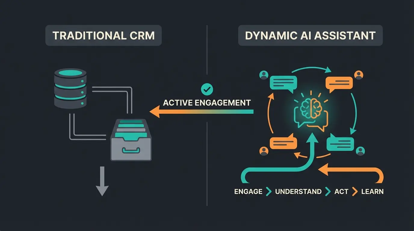 Vergleich zwischen administrativem CRM und beratendem CRM mit KI-Funktionen