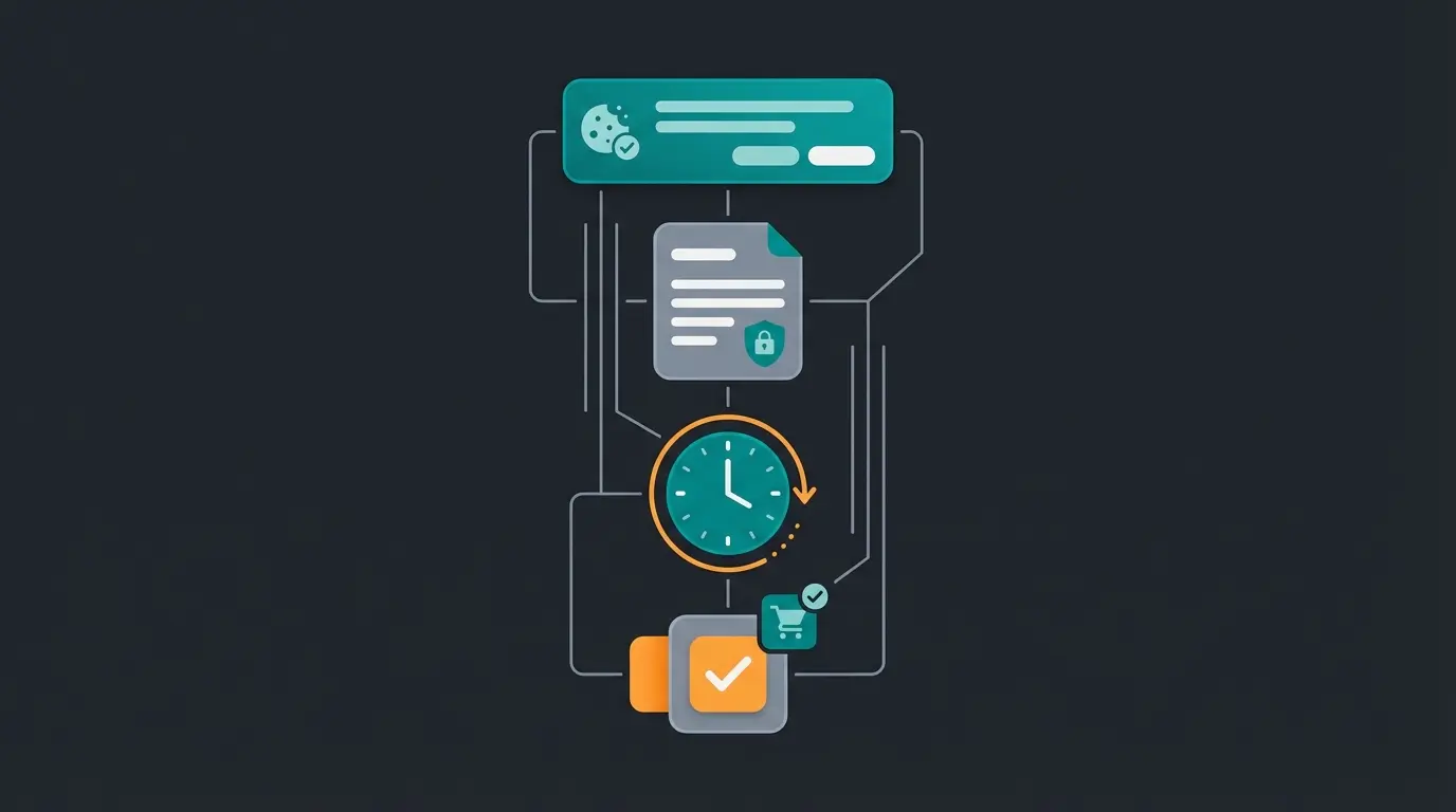 Layered GDPR compliance stack for WooCommerce stores showing cookie consent, privacy policy, data retention, and checkout consent