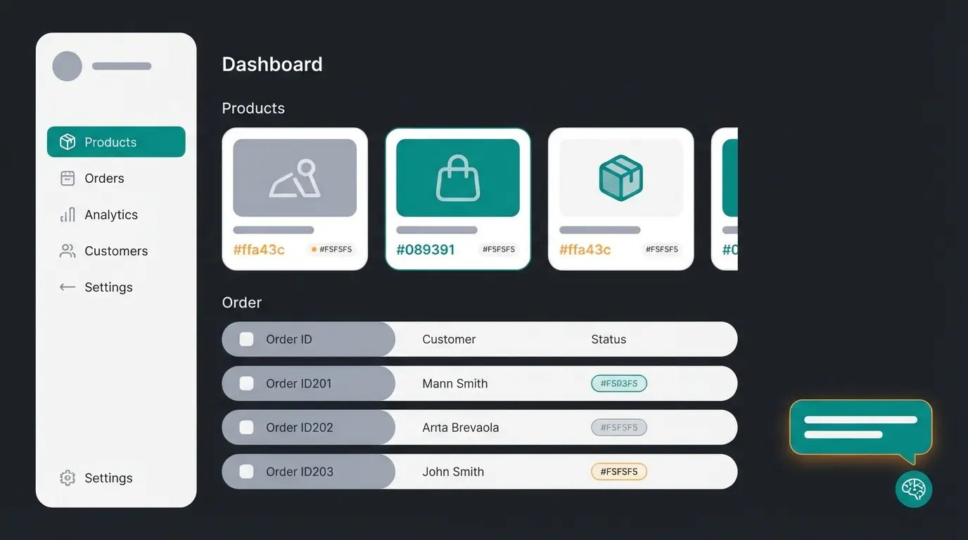 Shopify Dashboard Uebersicht mit Navigation, Produktverwaltung und KI-Assistent im Praxistest