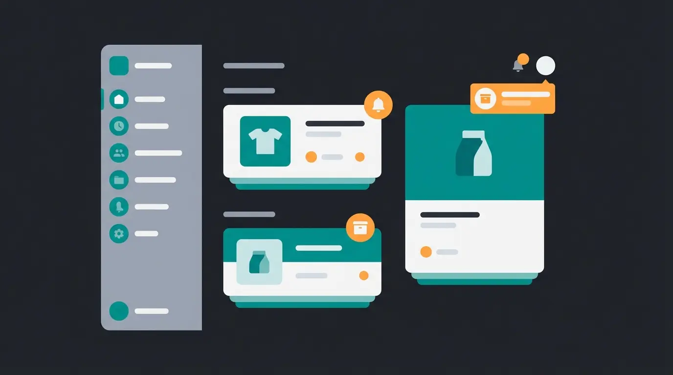 Shopify dashboard interface showing clean navigation and product management layout