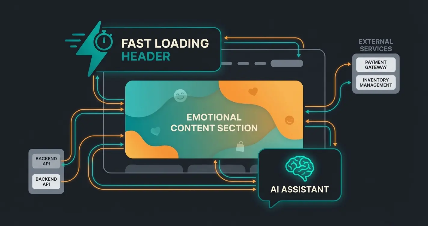 Modern Shopware store anatomy showing AI consultation integration