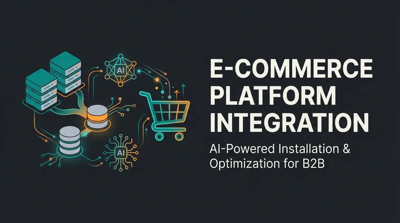 Shopware 6 installation process with server setup and AI integration visualization
