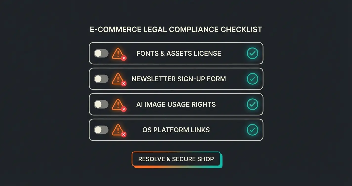 Checkliste für häufige Shopify Abmahnfallen vermeiden