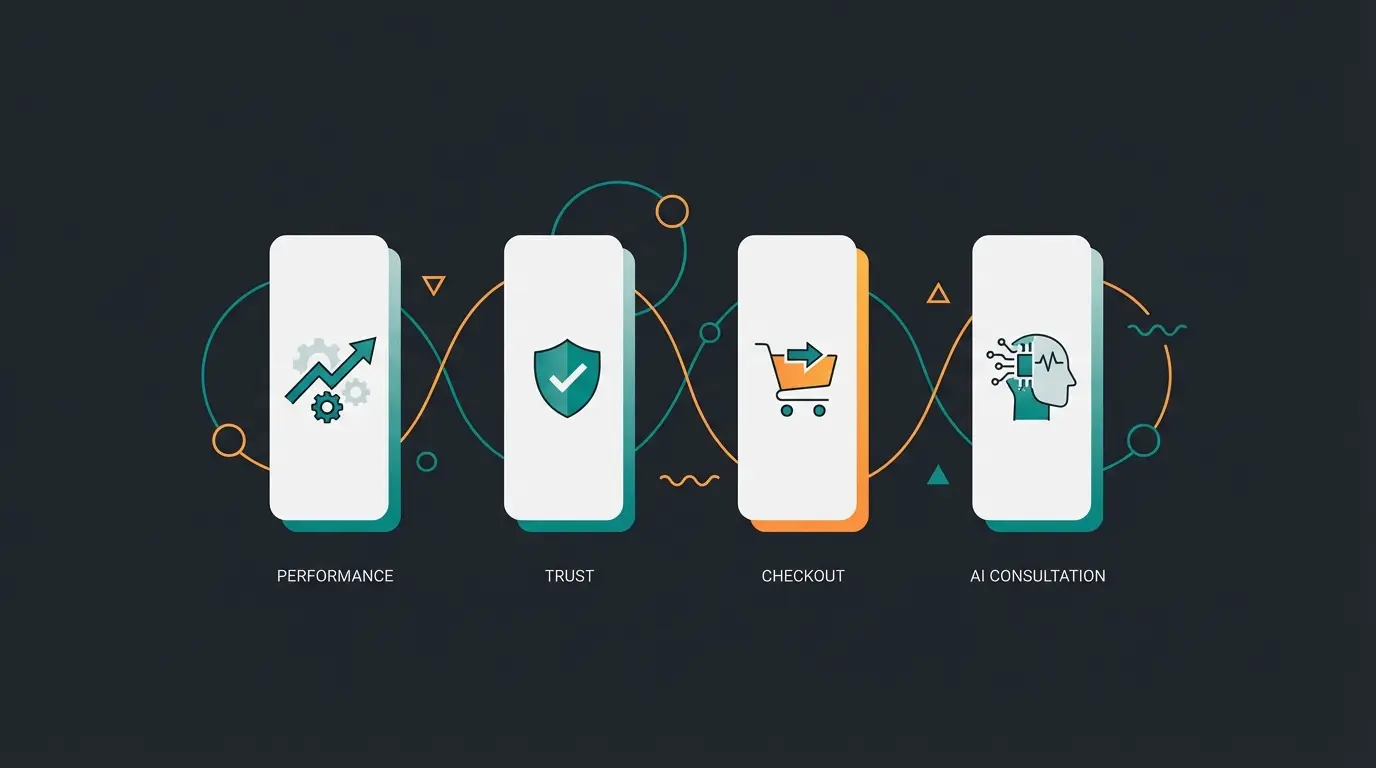 Die vier Säulen erfolgreicher Magento Extensions visualisiert