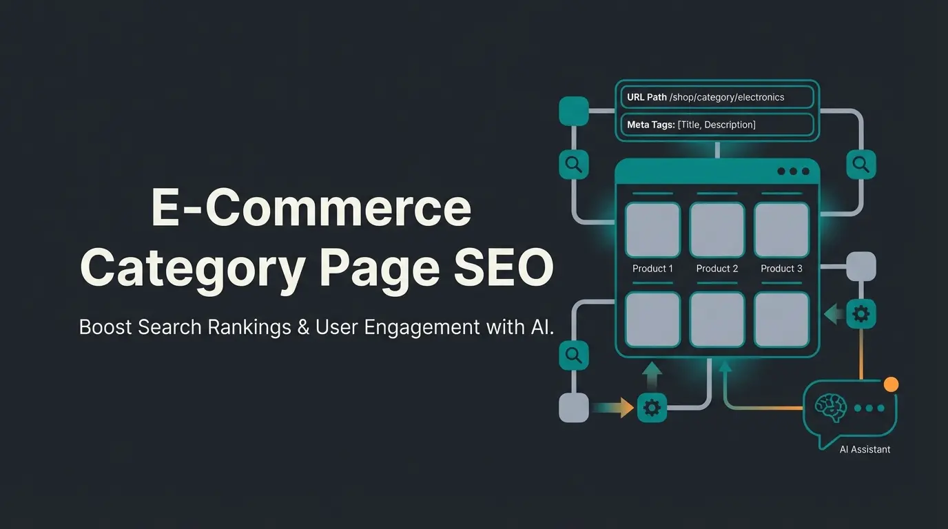 Shopware category page SEO optimization with AI consultation elements on dark background