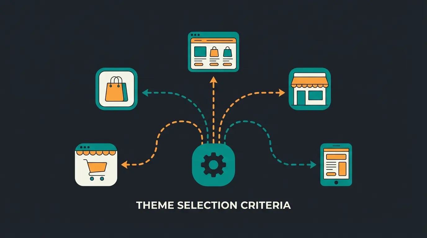 Entscheidungsframework fuer die Shopify Theme Auswahl: fuenf Kriterien fuehren zum passenden Theme