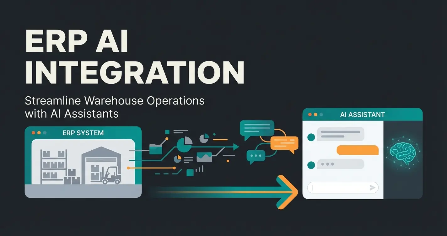 Shopware ERP system dashboard with AI consultation features and data flow visualization