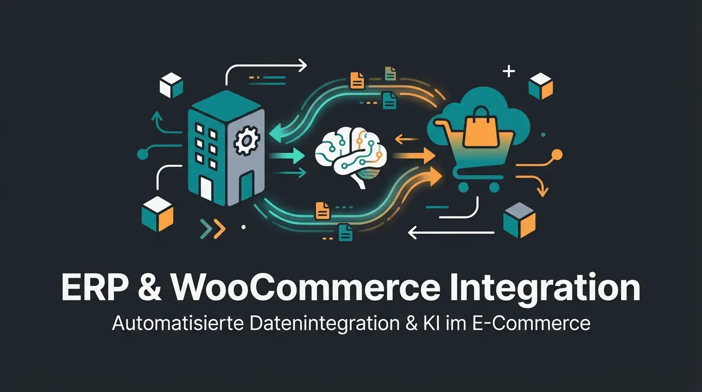 WooCommerce ERP System Vergleich 2025 mit Datenfluss-Visualisierung