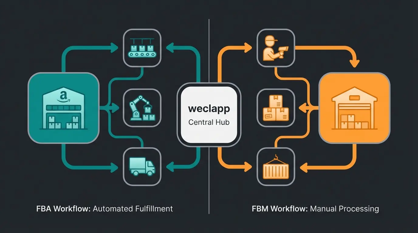weclapp Amazon FBA und FBM Workflow Vergleich