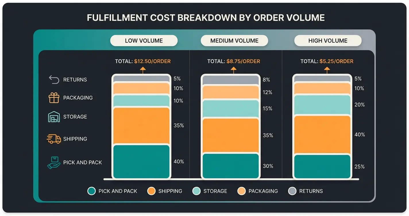 Fulfillment-Kosten Aufschluesselung nach Bestellvolumen fuer deutsche Shopify-Haendler