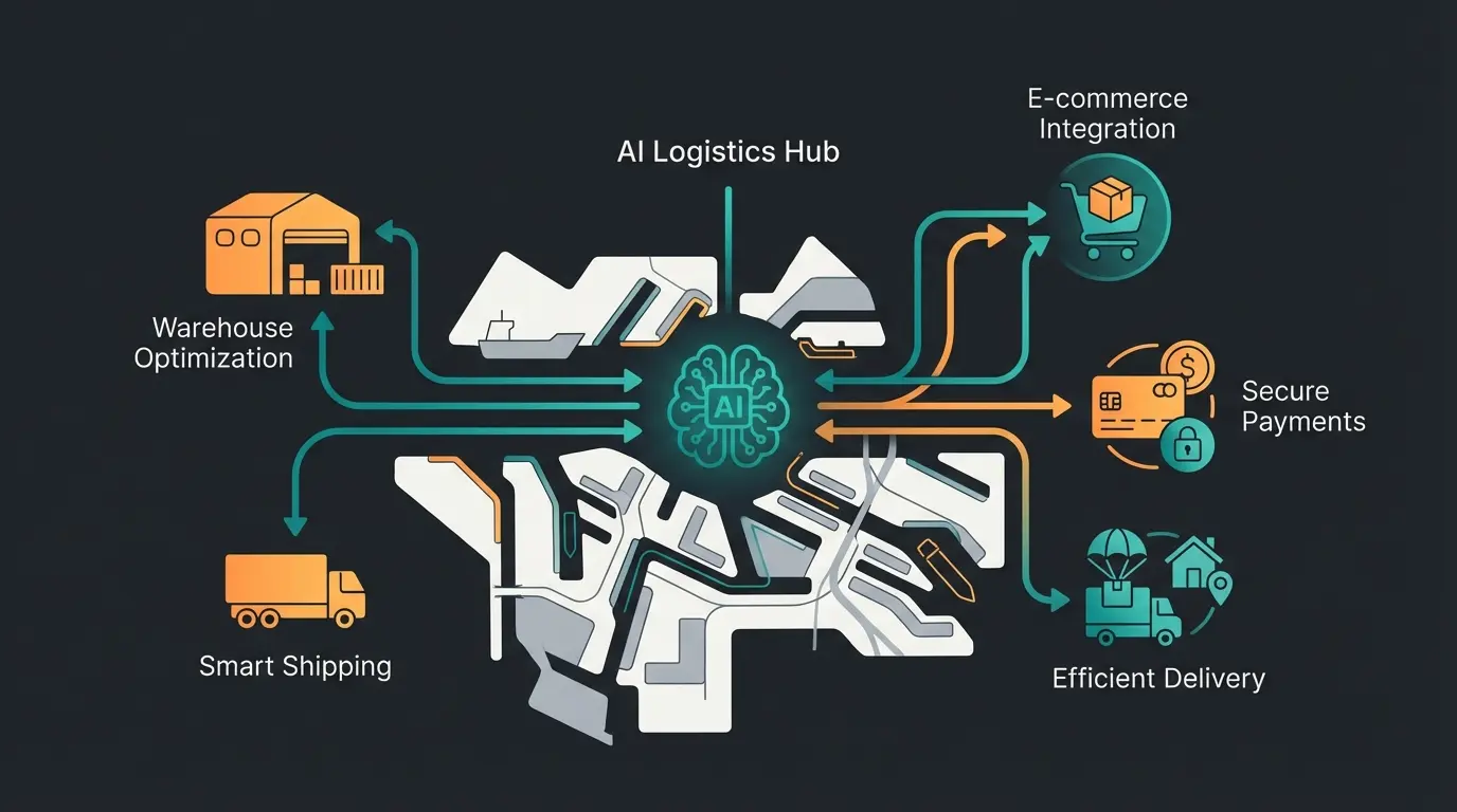 Hamburg e-commerce ecosystem showing logistics and digital hub connections