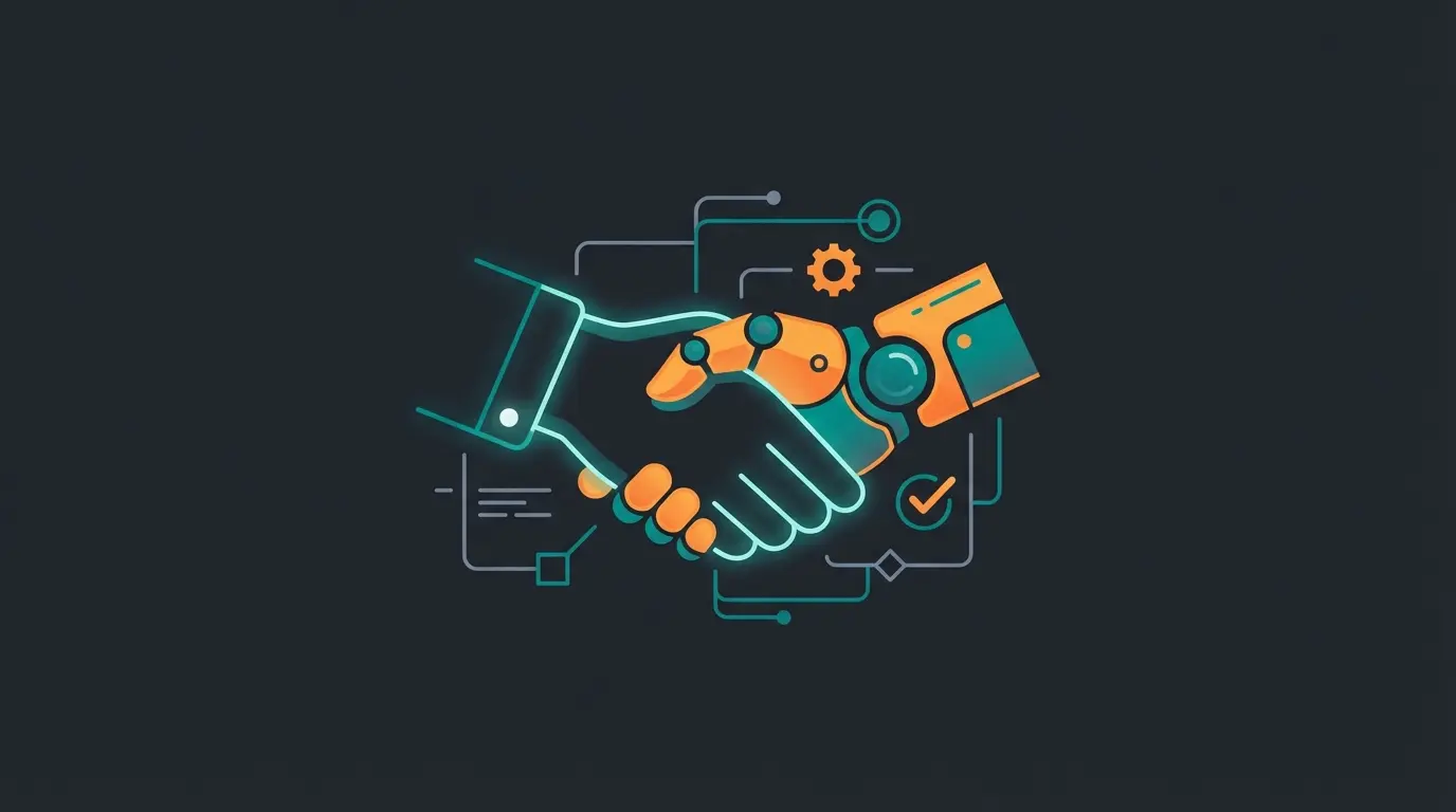 Infographic showing the human-AI partnership in sales