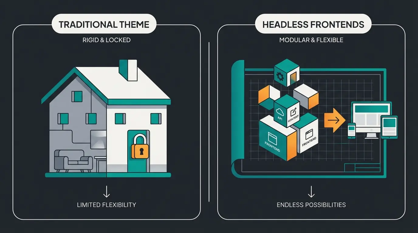 Vergleich zwischen klassischem Shopware Theme und Shopware Frontends Architektur