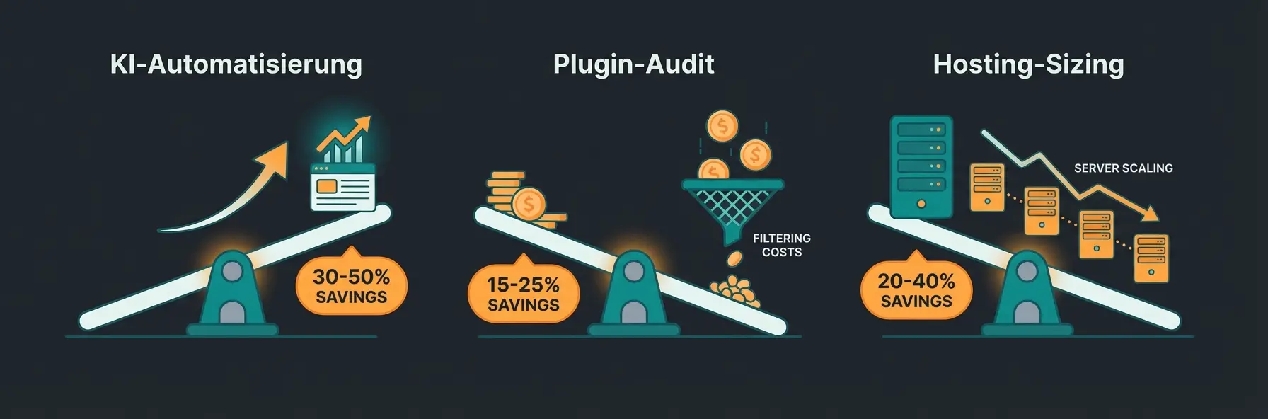 Shopware Kostenoptimierung: drei Hebel Übersicht