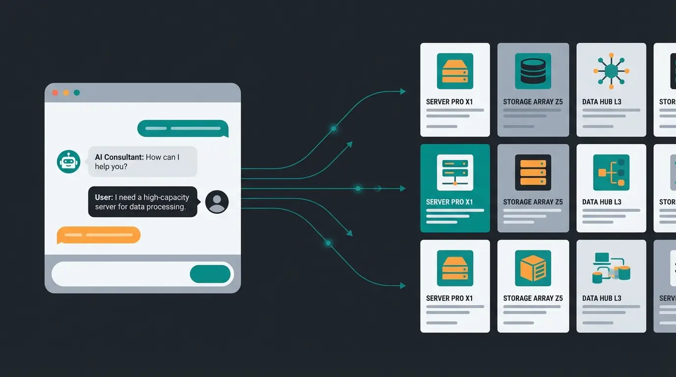 AI-powered product consultation enhancing a Shopware B2B Suite portal with intelligent product matching and compatibility verification