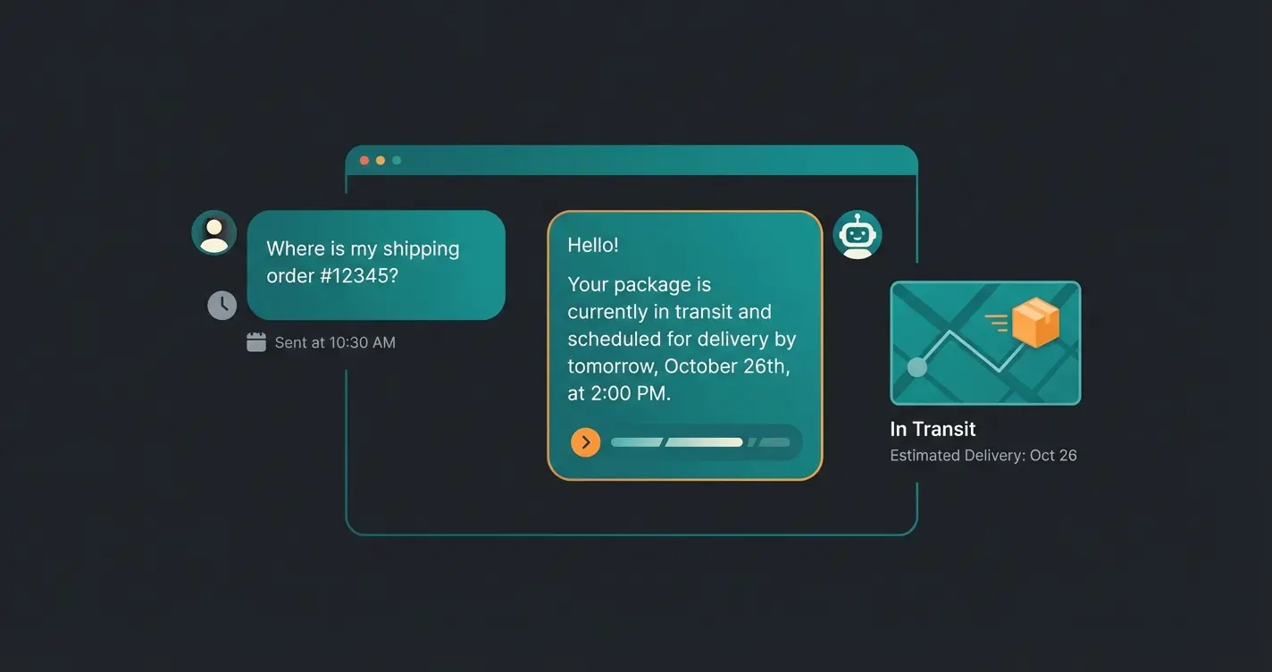AI chatbot answering shipping questions with context-aware responses