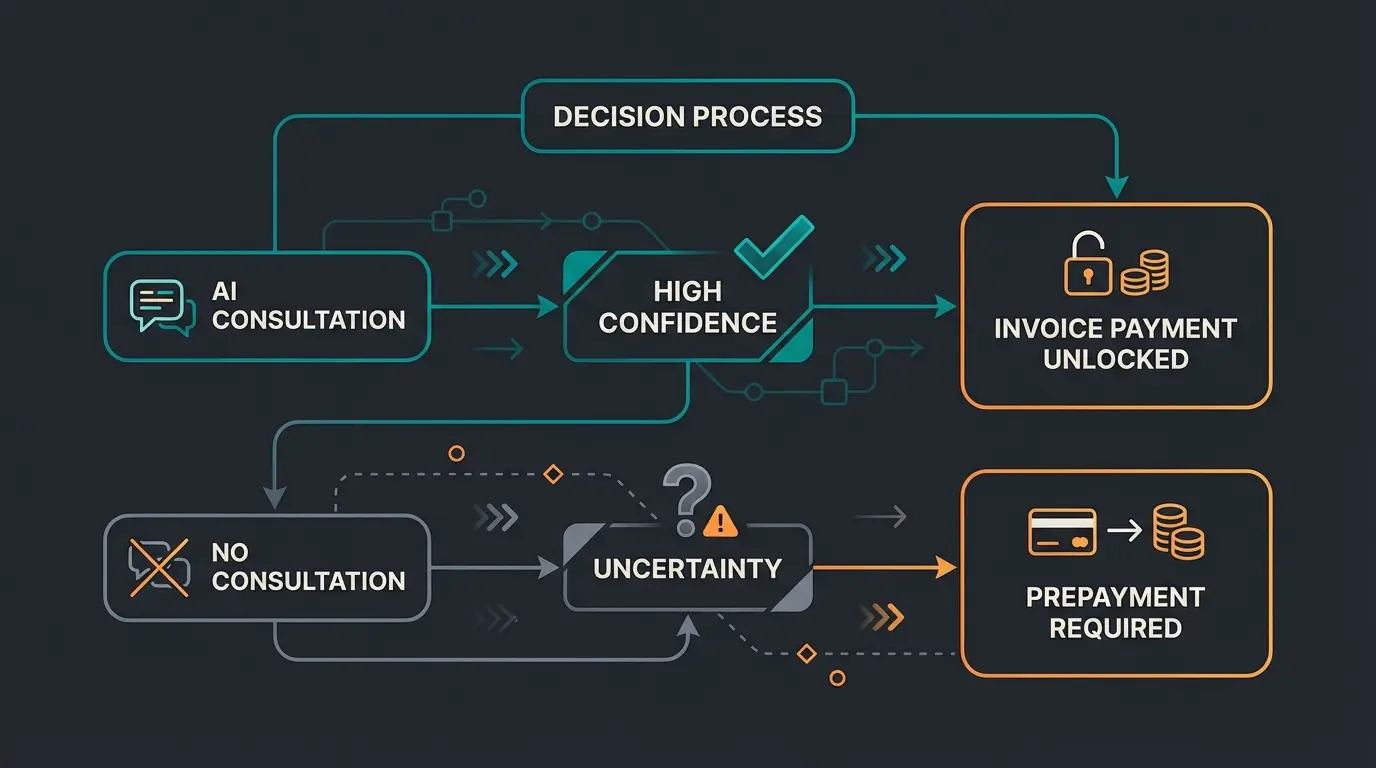AI-guided B2B purchasing workflow diagram