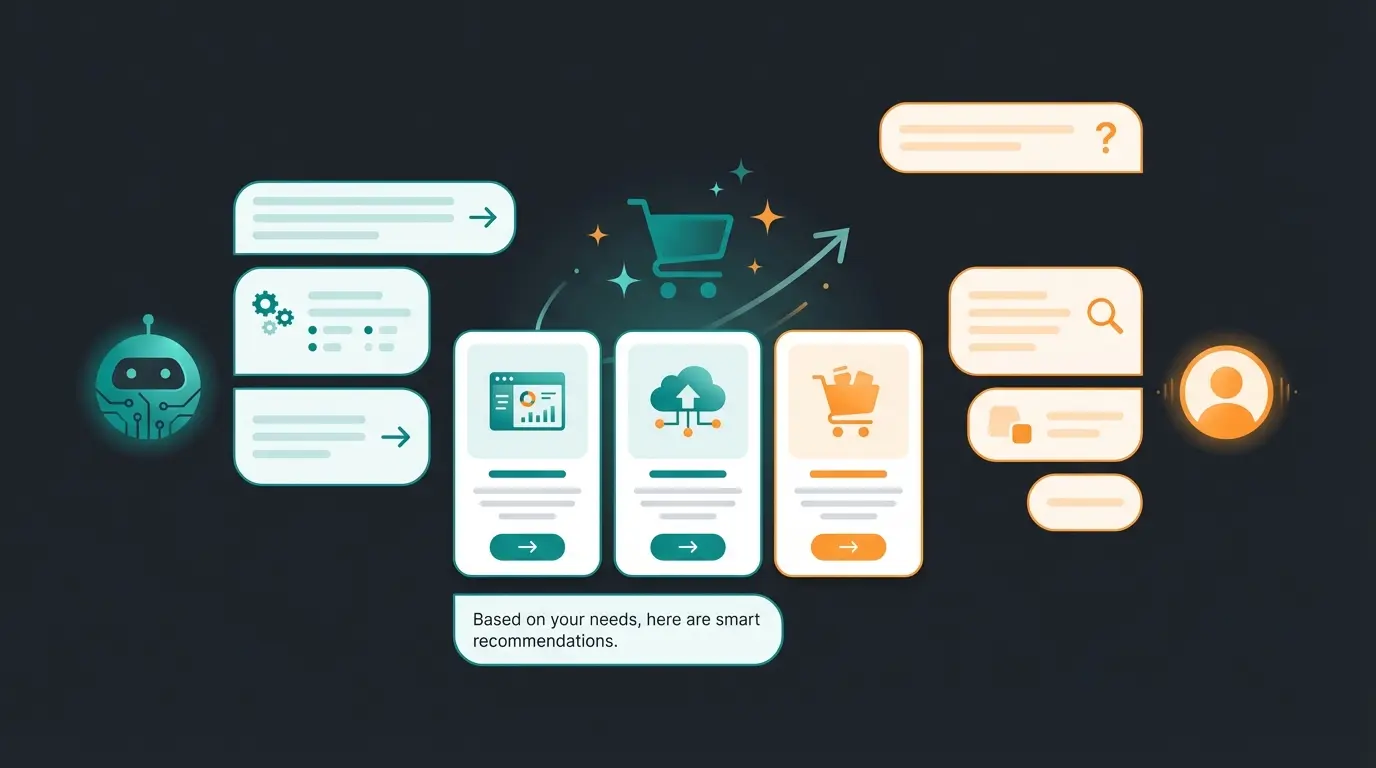 AI sales consultant chatbot interface helping customer with product selection