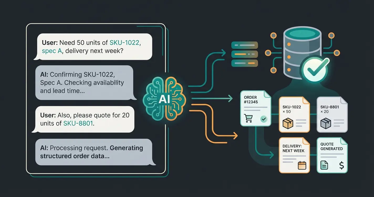 KI-gestützte Auftragserfassung vom Chat bis zum ERP-System