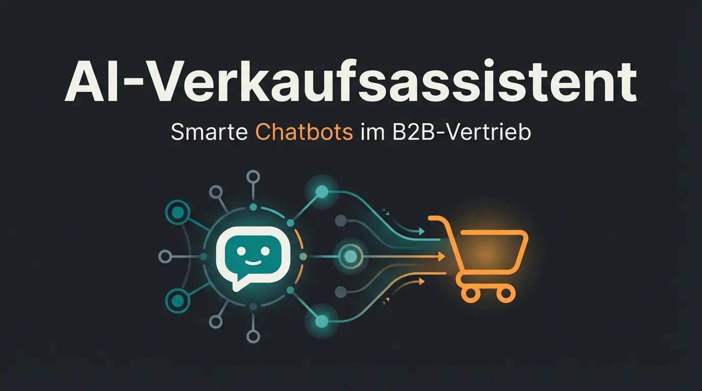 Illustration eines futuristischen KI-Chatbots als digitaler Verkaufsberater