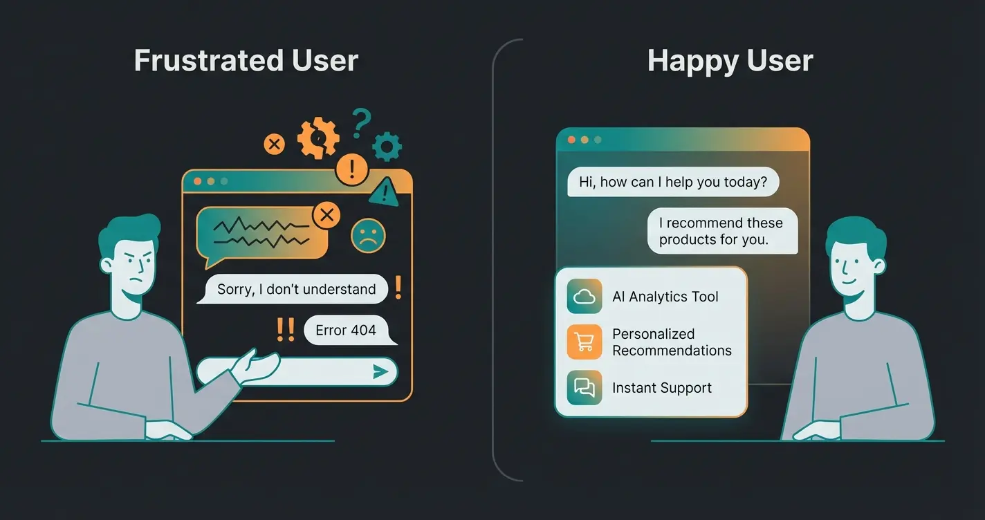 Vergleich zwischen alten Chatbots und modernen KI-Produktberatern