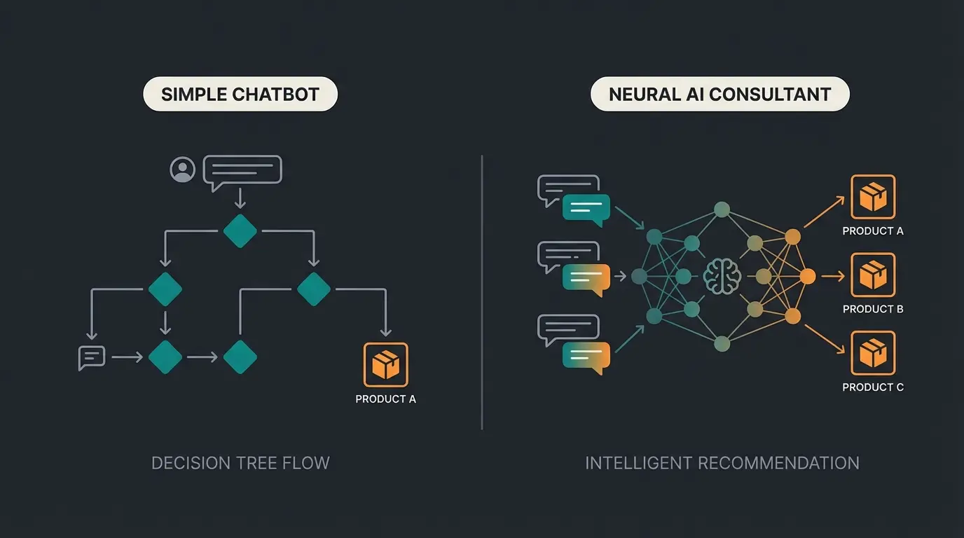 KI-Produktberatung im Vergleich zu Standard-Chatbot Funktionalität