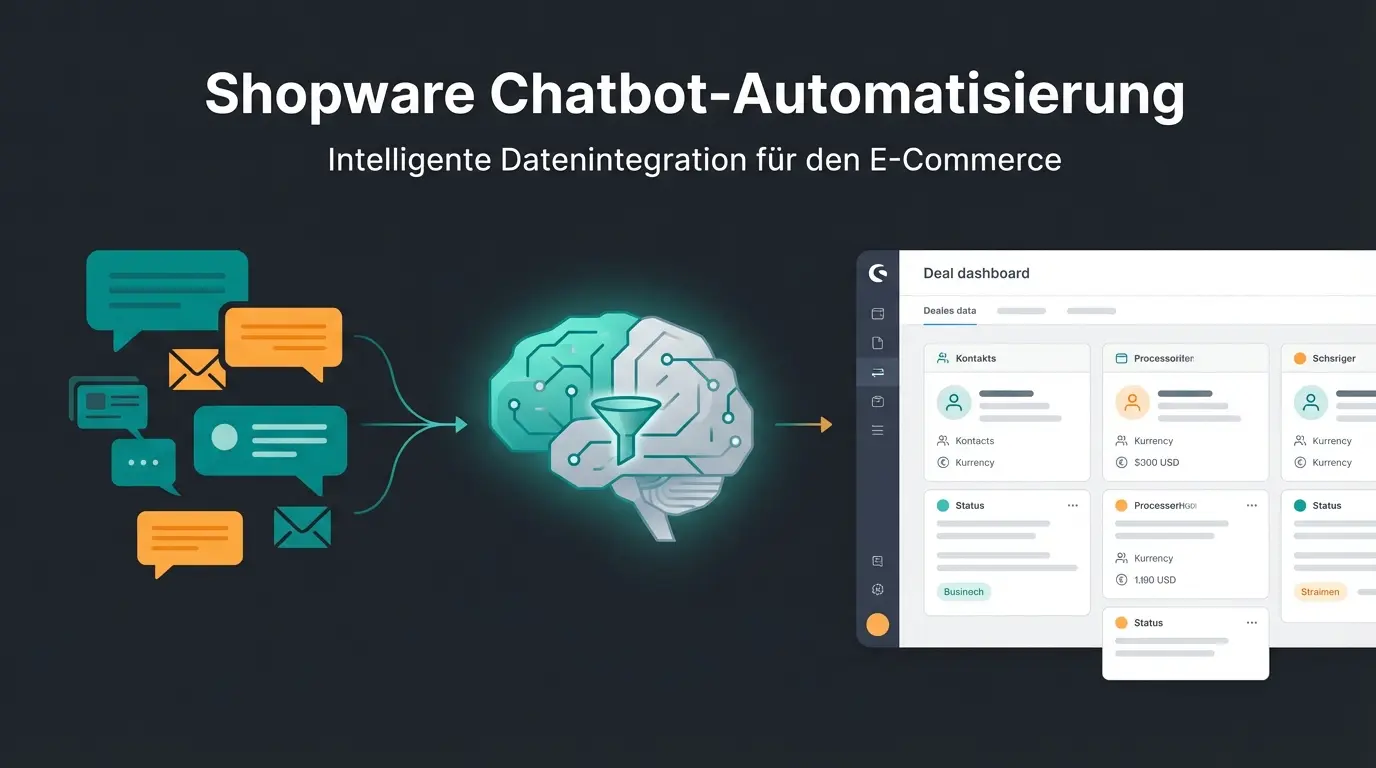 Pipedrive Intercom Integration Workflow zeigt strukturierte Datenübertragung vom Chat zum CRM-Deal