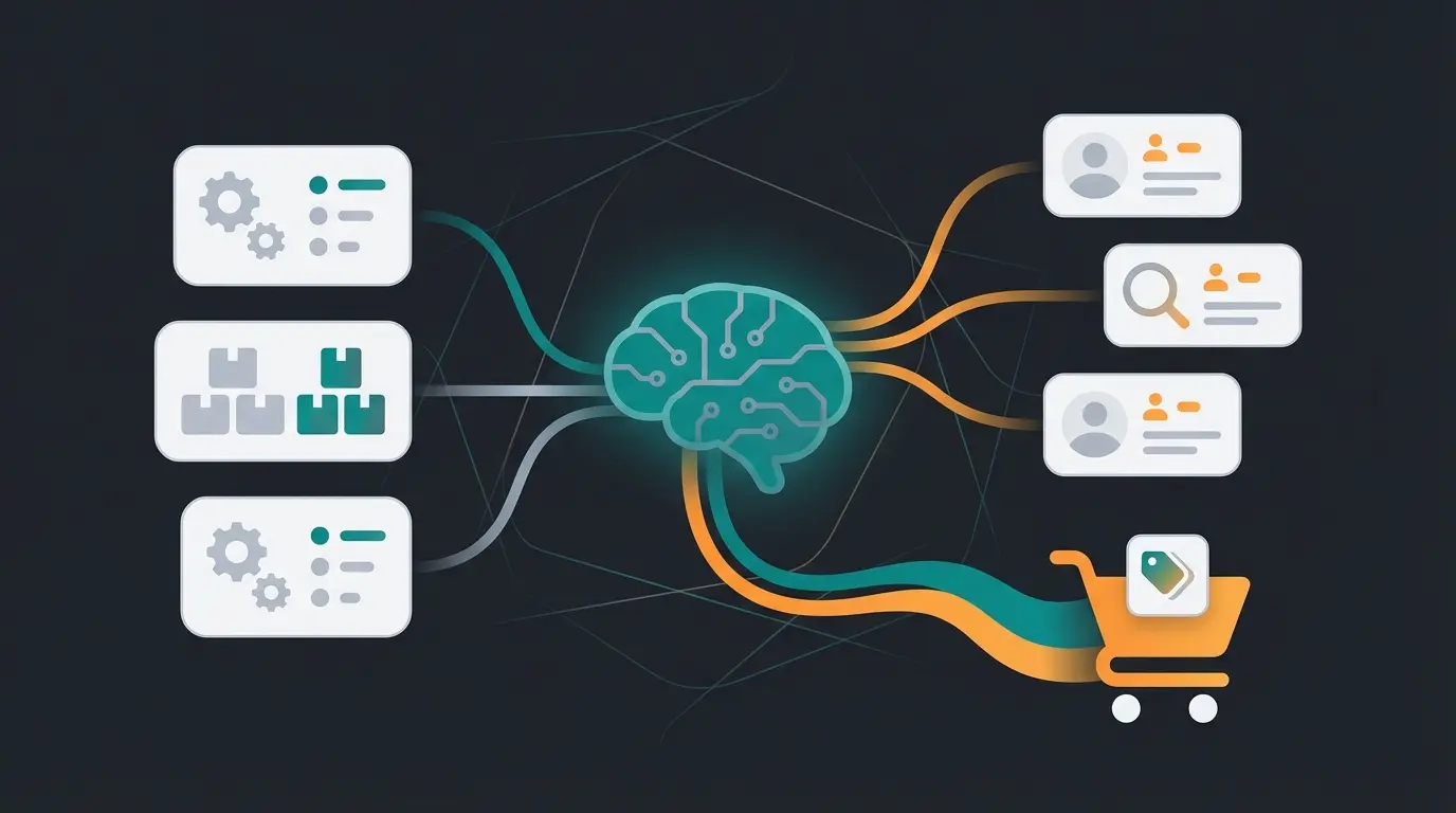AI Sales Assistant analyzing product data and customer preferences for personalized recommendations