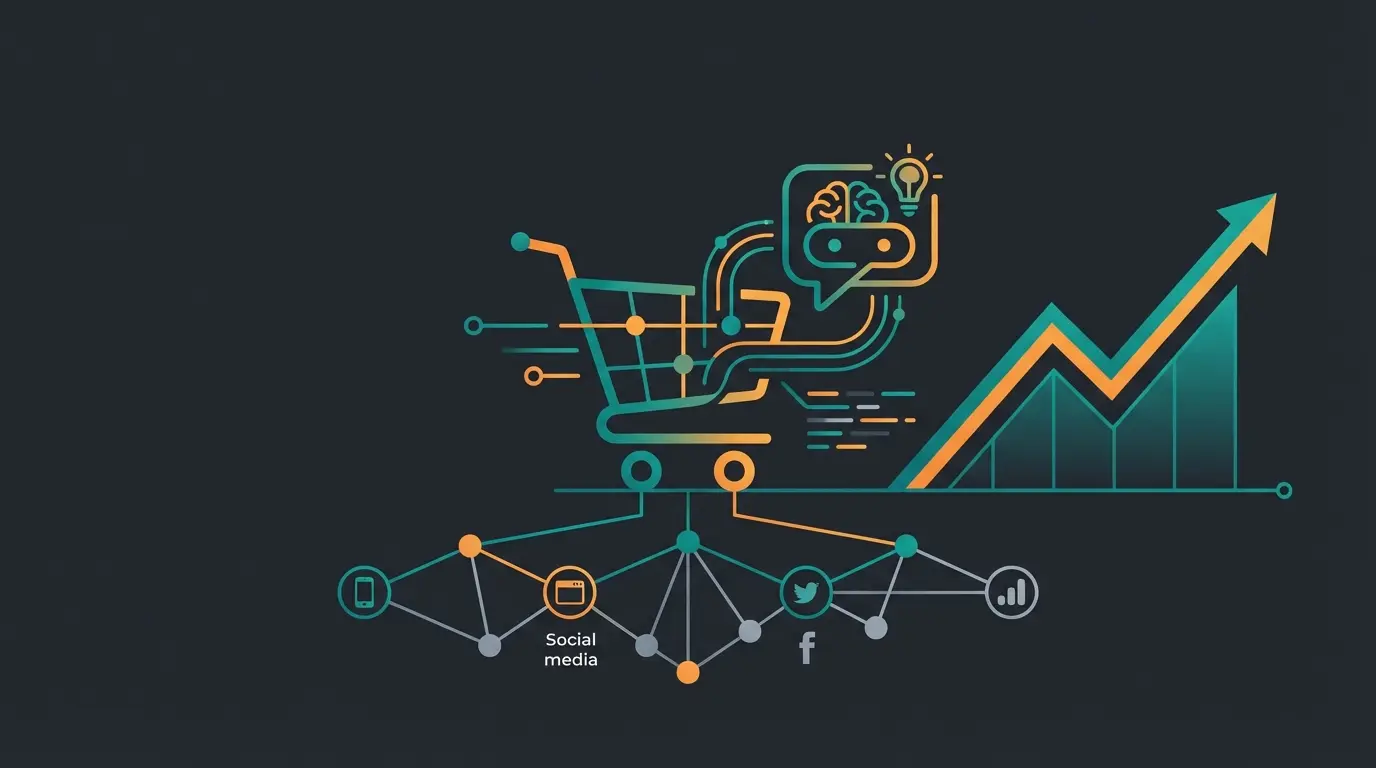 Future of e-commerce with AI chatbots visualization