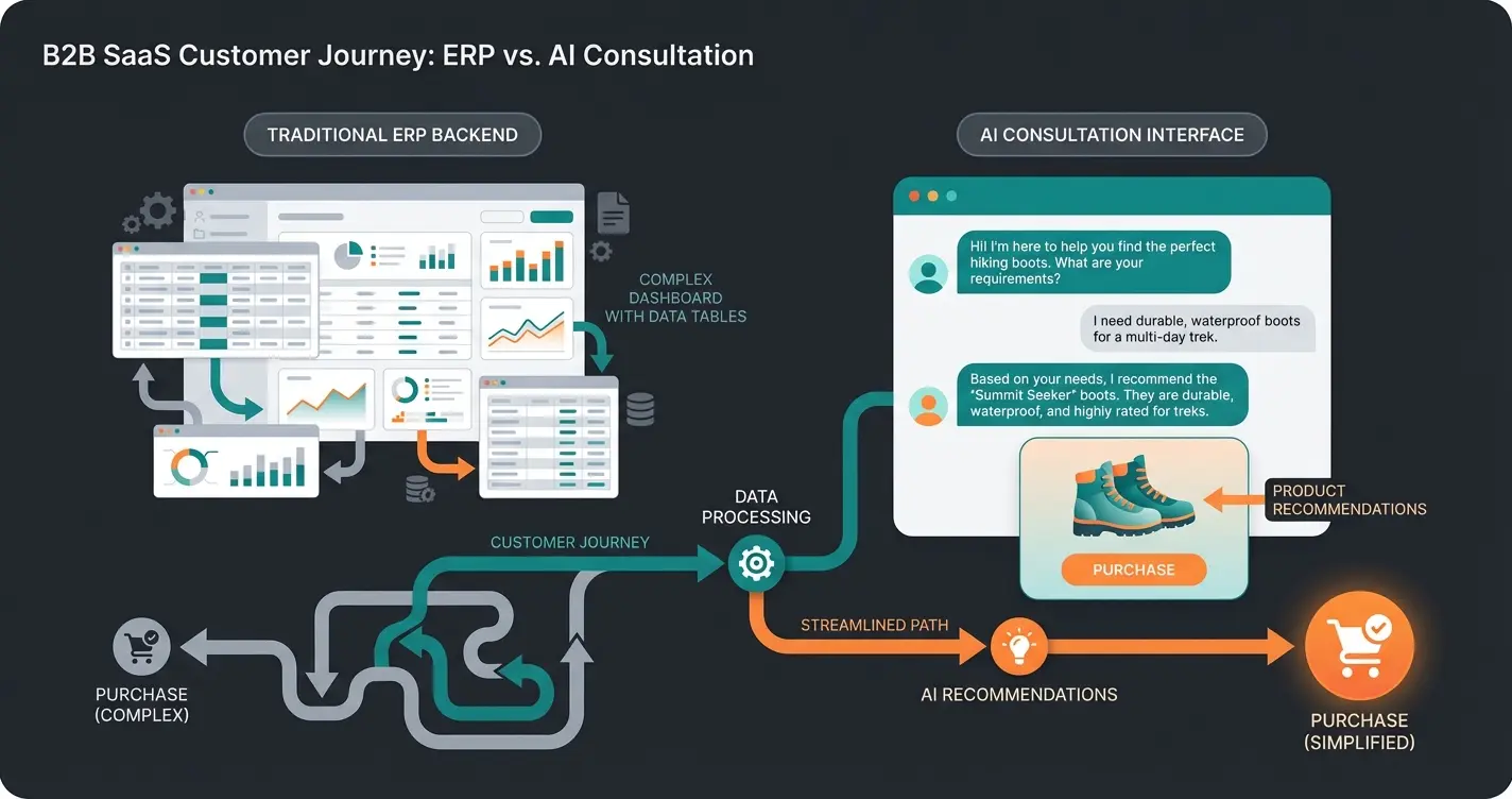 KI-Beratung in Aktion im Vergleich zum klassischen ERP-Backend