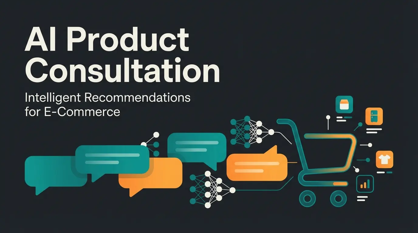 Abstract visualization of conversational AI connecting customers with personalized product recommendations