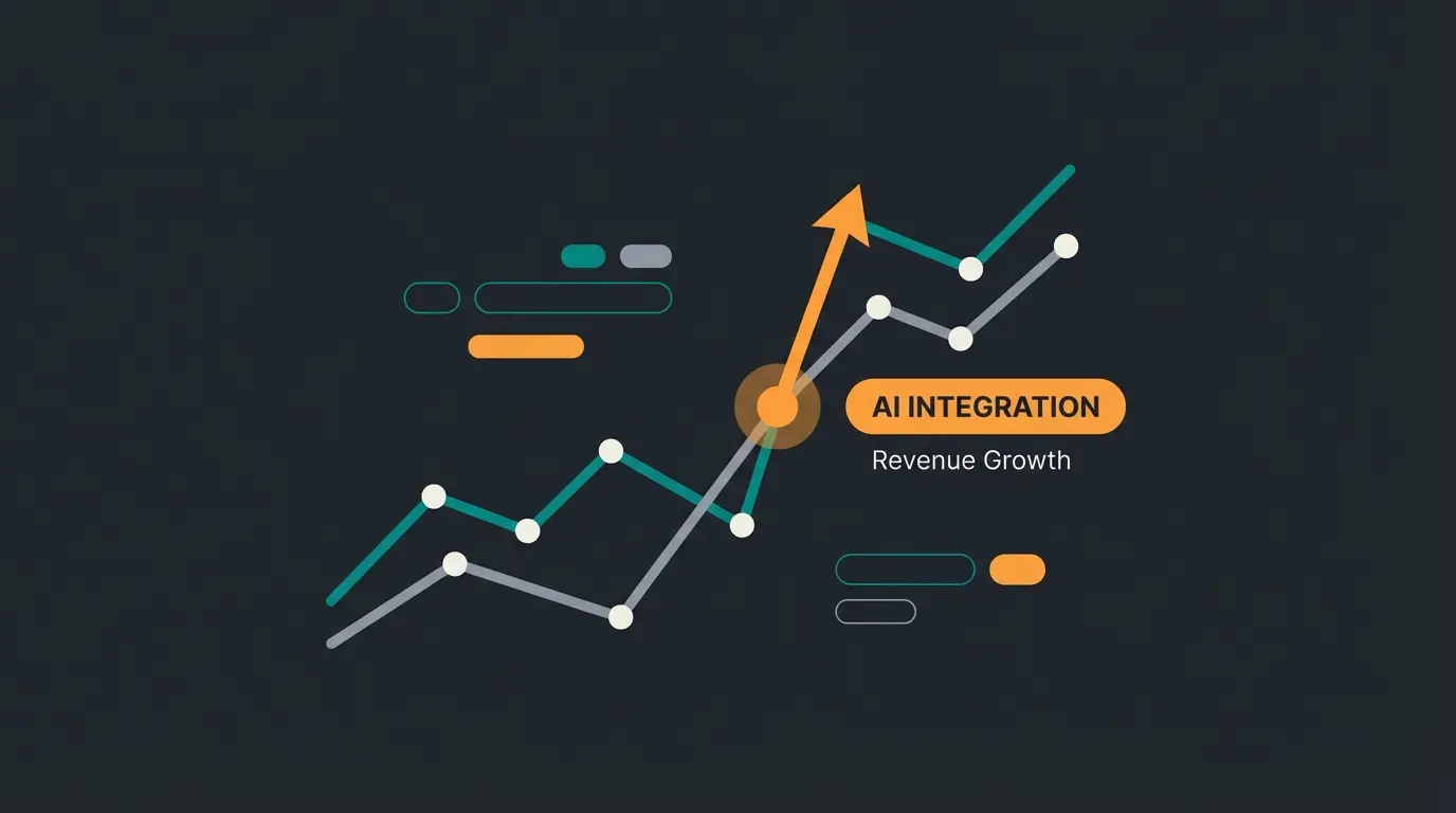 Graph showing revenue growth before and after AI implementation