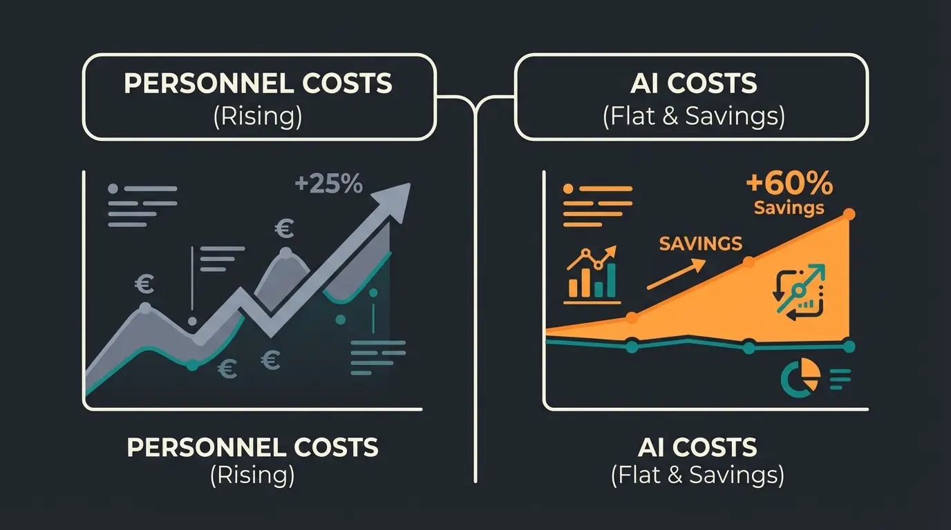ROI-Visualisierung von KI-Support vs. traditionellem Kundenservice