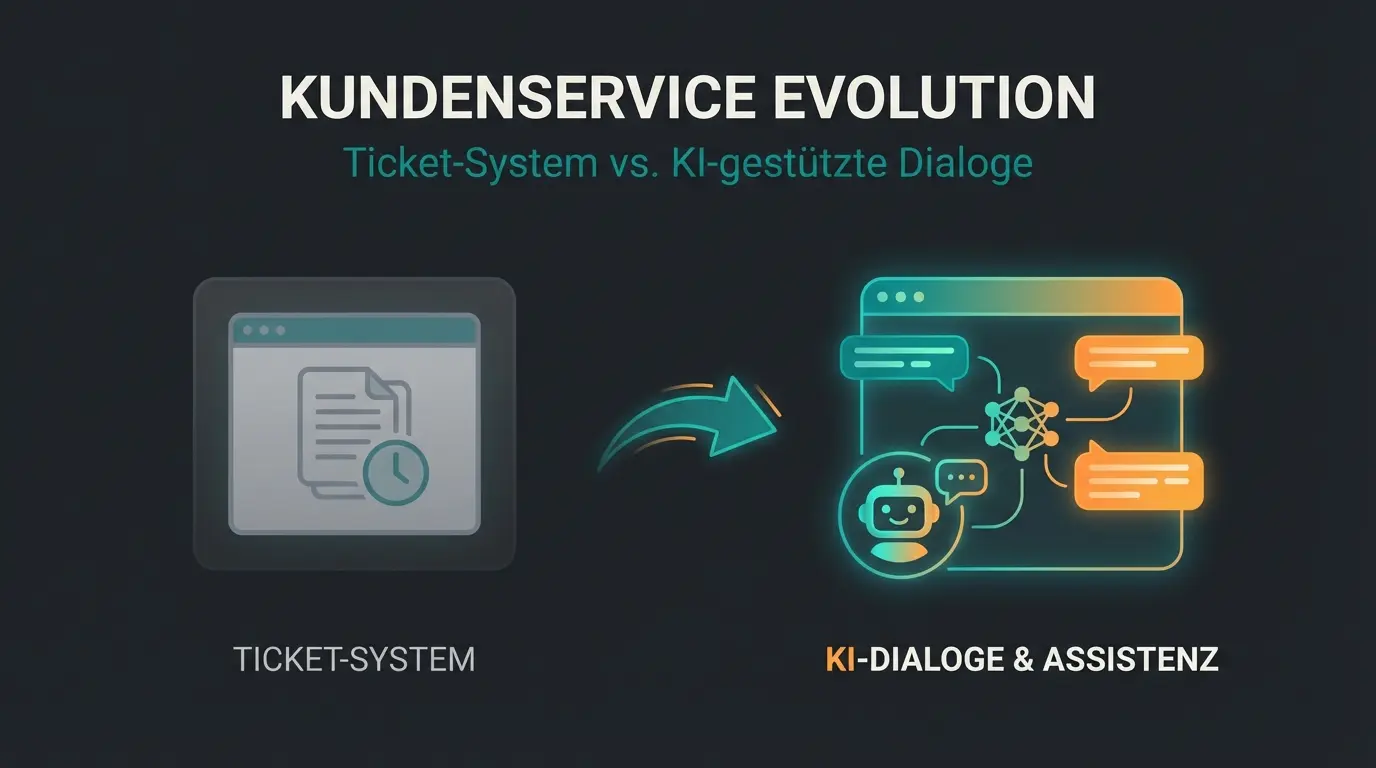 Illustration of AI customer service transforming support tickets into revenue growth