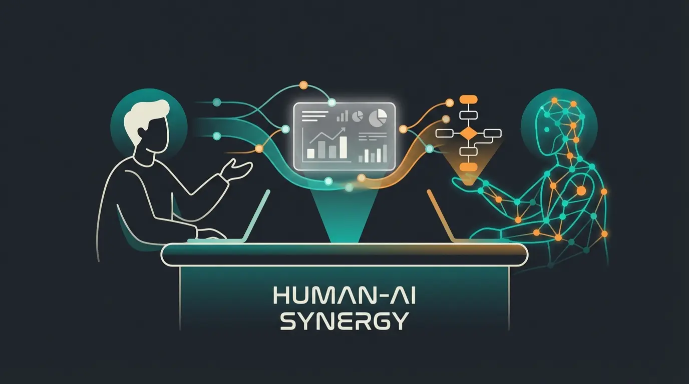 Zukunftsausblick: Mensch und KI arbeiten Hand in Hand