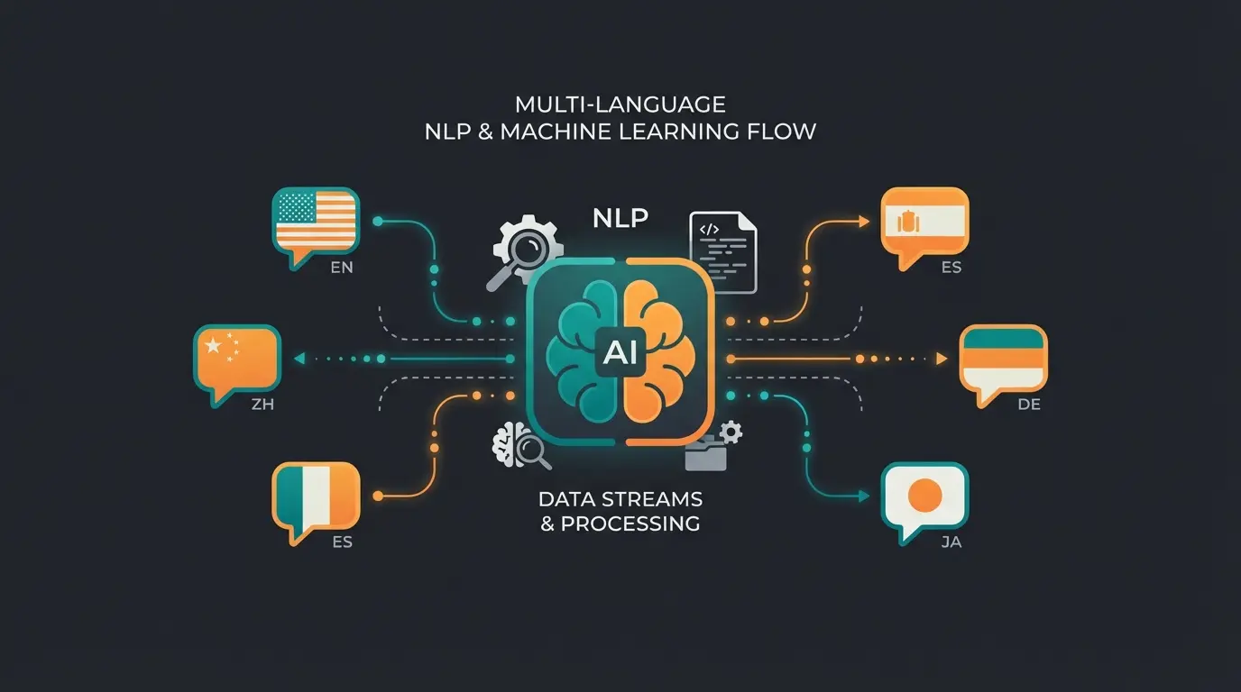 Funktionsweise mehrsprachiger KI-Chatbots mit NLP und maschinellem Lernen