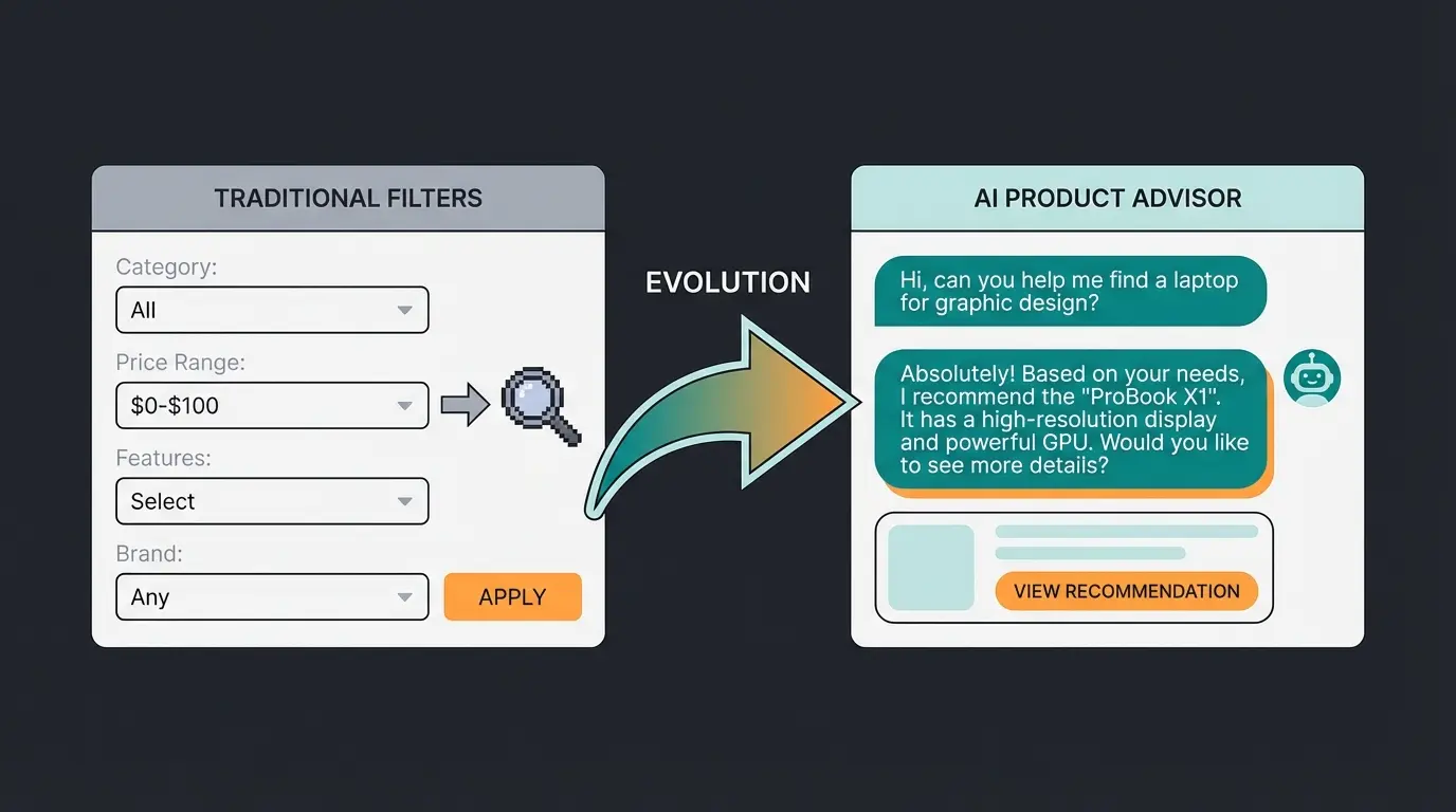 Vergleich klassische Shopware-Produktfilter versus KI-gestützte Kaufberatung