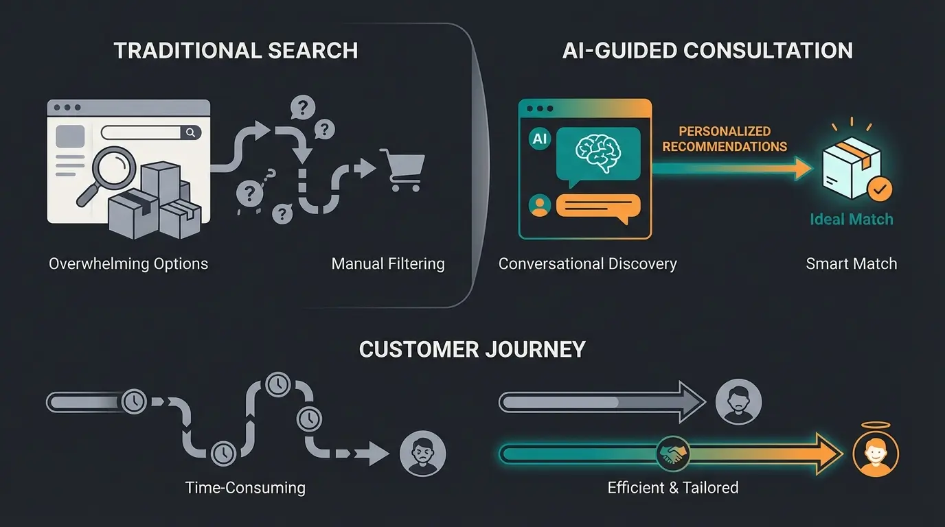 Vergleich: Klassische Produktsuche vs. KI-gestützte Produktberatung im Shopware Shop