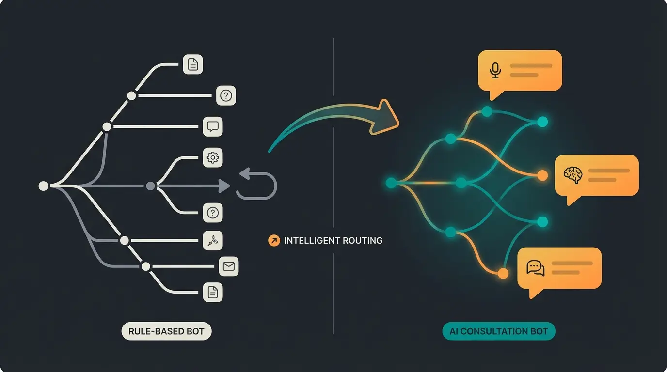 Comparison between rule-based FAQ bots and AI-powered consultation bots