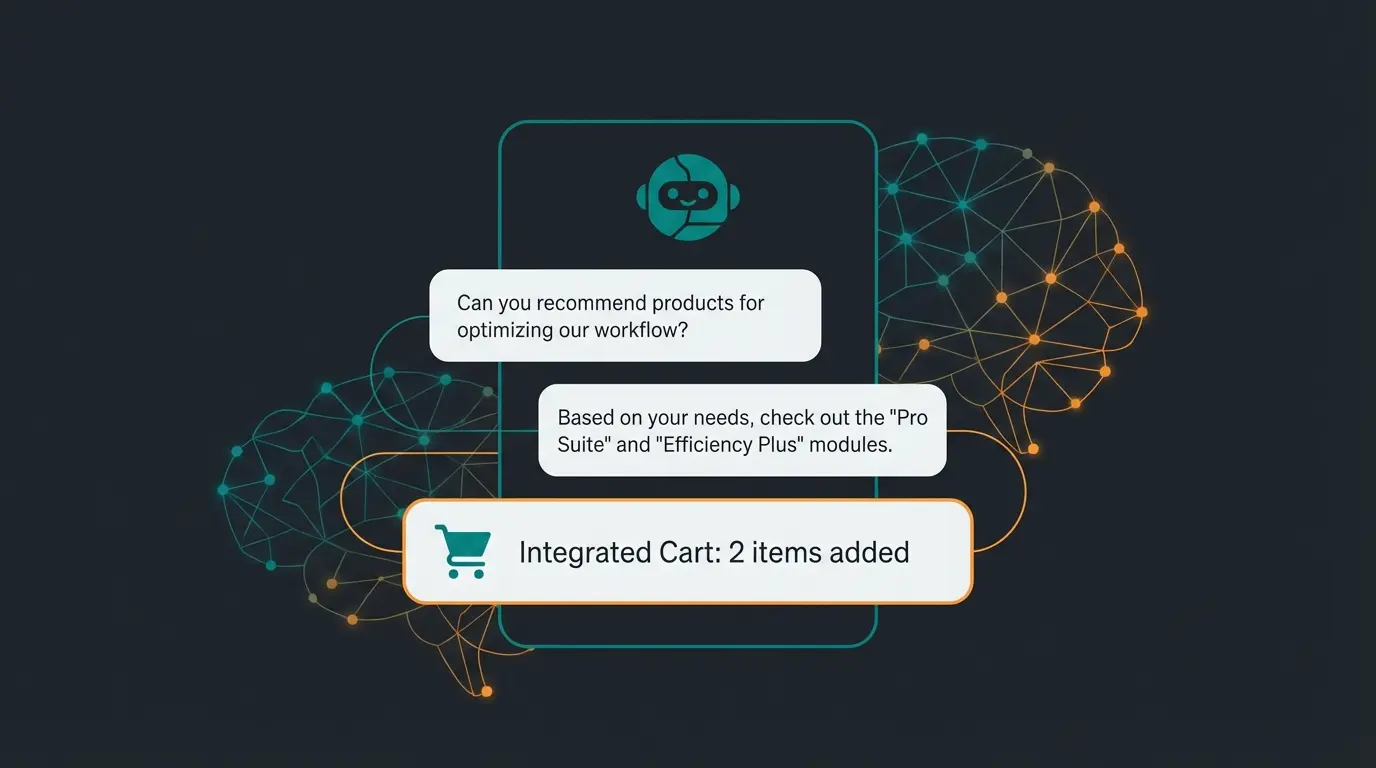 AI sales consultant interface showing conversational product recommendation flow