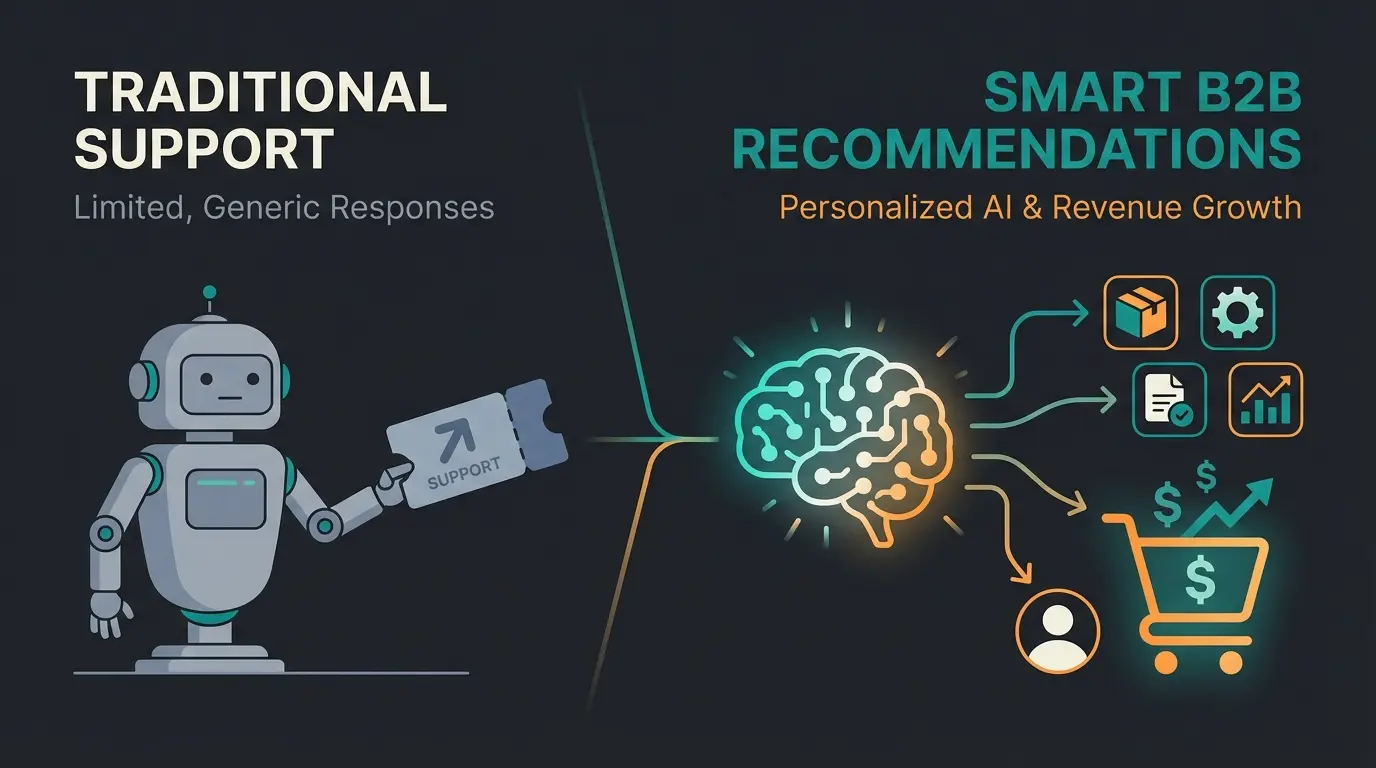 Illustration einer KI-Produktberatung im Vergleich zu einem einfachen Chatbot