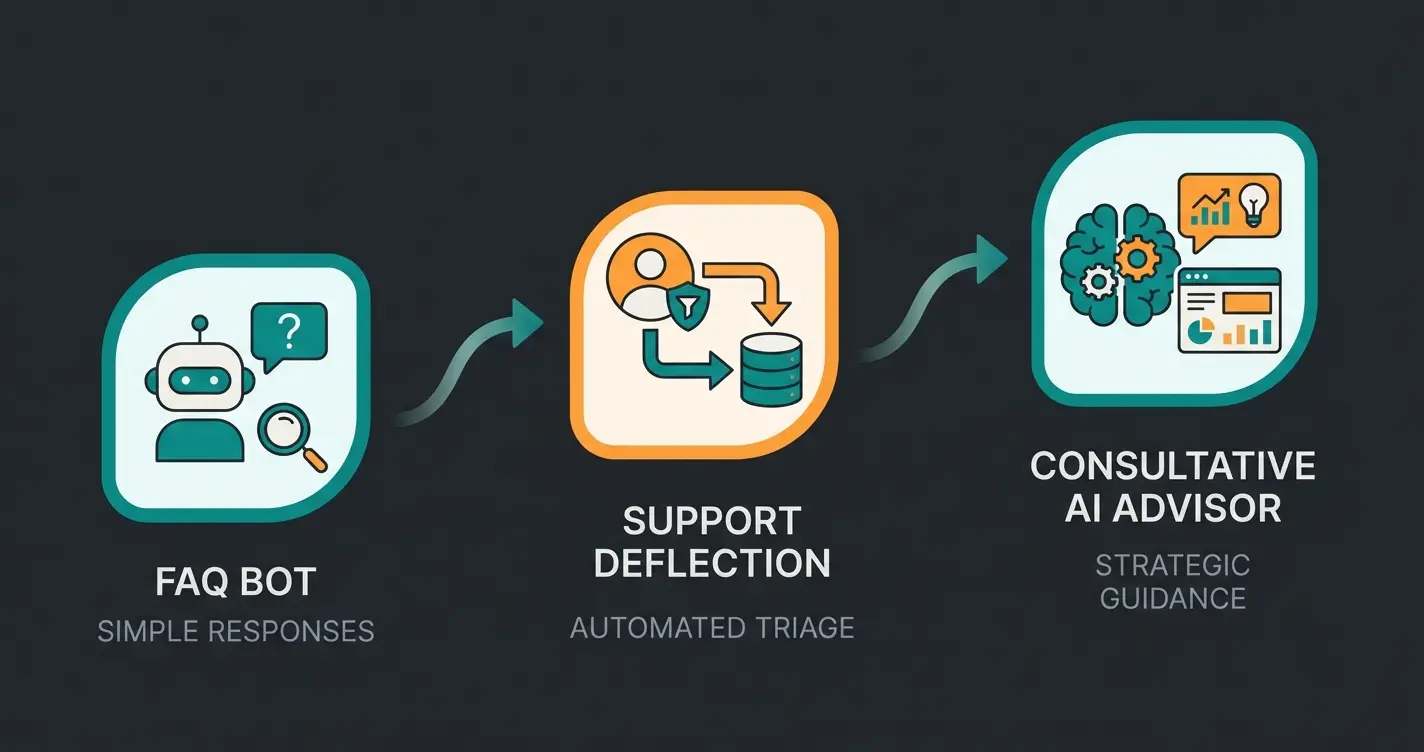 Diagram showing the gap between transactional support and consultative selling approaches