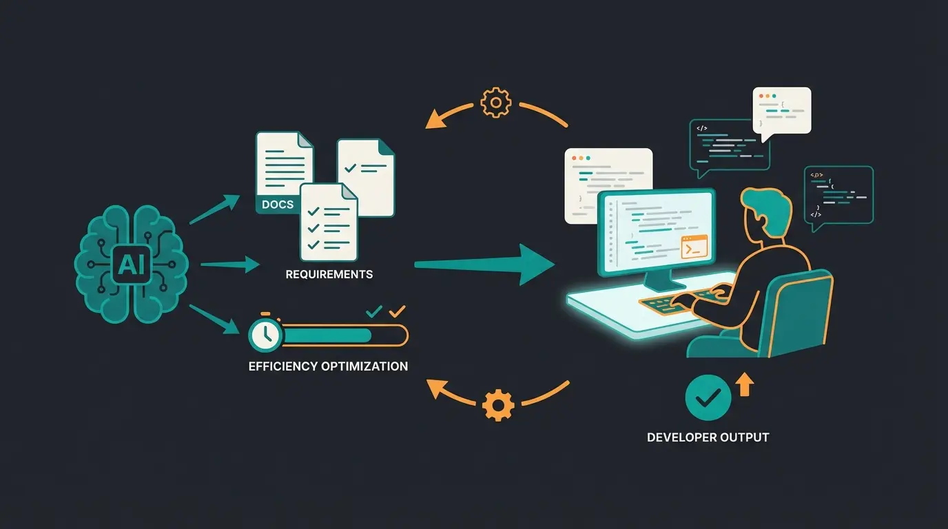 Workflow-Darstellung: KI-Konzeption und menschliche Code-Entwicklung im Zusammenspiel