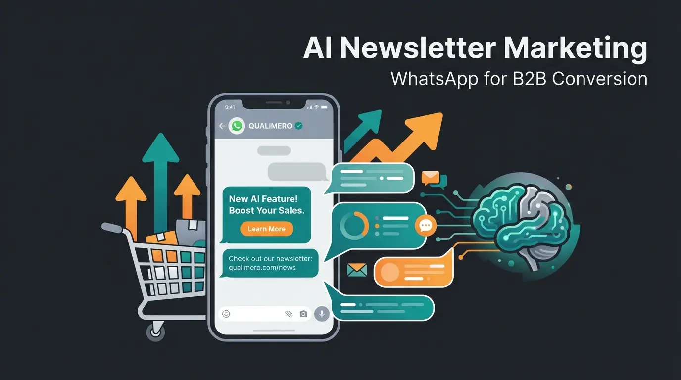WhatsApp newsletter creation workflow with AI consultation elements