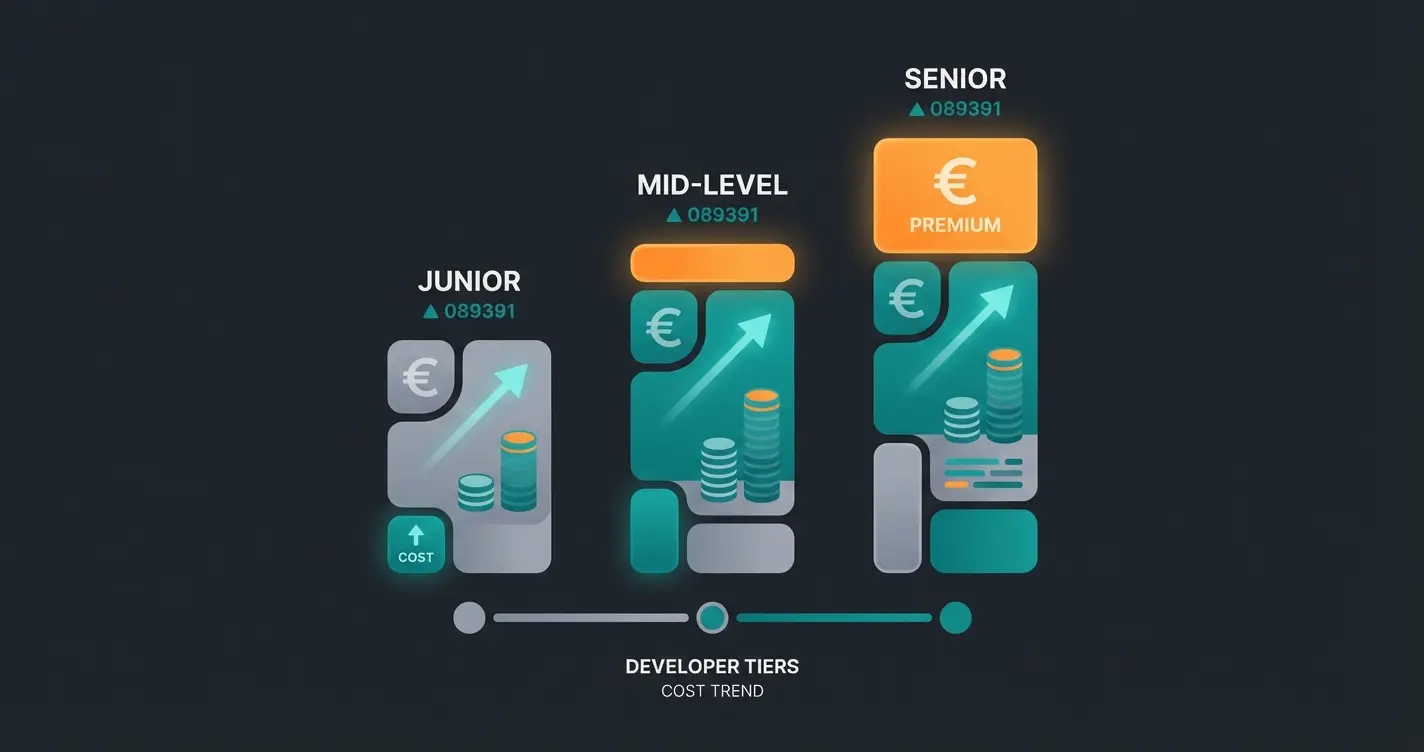 Kostenvergleich Shopify Entwickler: Junior, Mid-Level und Senior Stundensätze im DACH-Raum