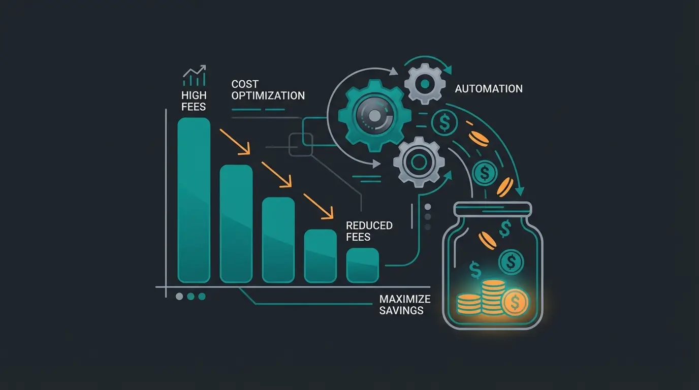 Strategies to reduce Shopify fees visualized as an abstract cost optimization diagram